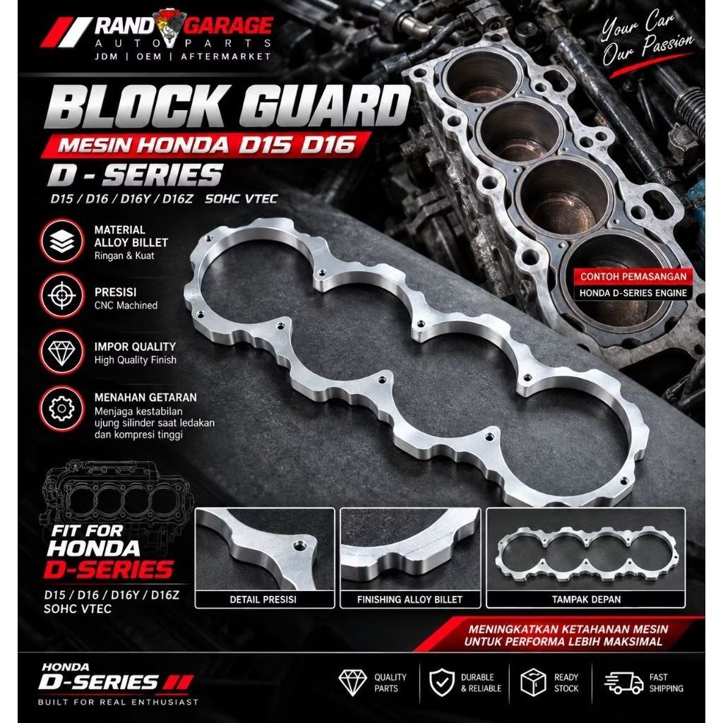 Block Guard D15 D16 Civic GC, Nova, Genio, Estilo, Ferio