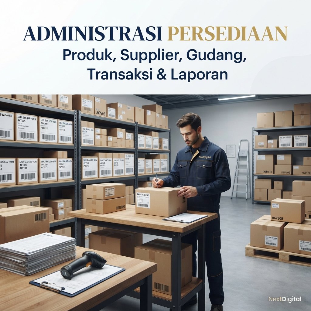 Template Excel Administrasi Stok | Database Produk, Transaksi & Monitoring