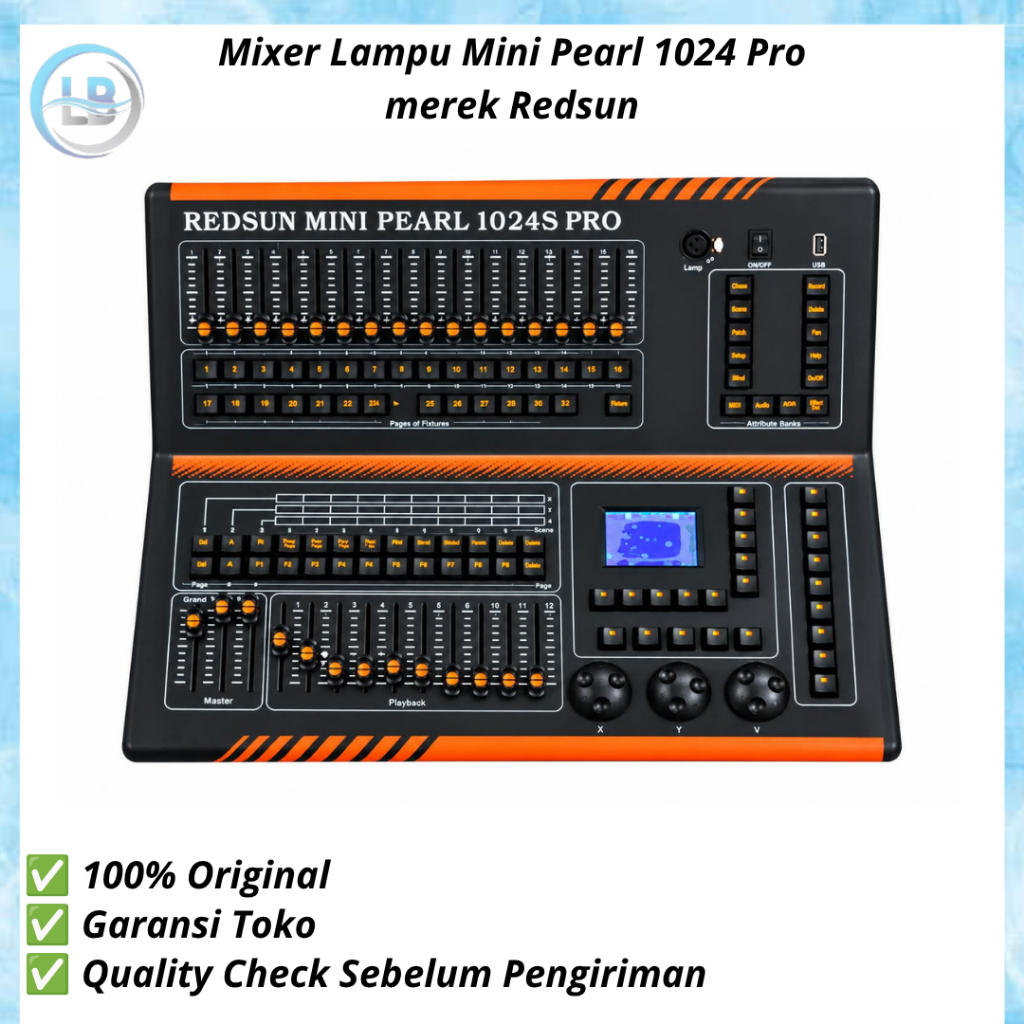 Mixer Minipearl 1024 B DMX 512 REDSUN - Mixer Lighting Minipearl 1024S Lighting Controlled Free Hard