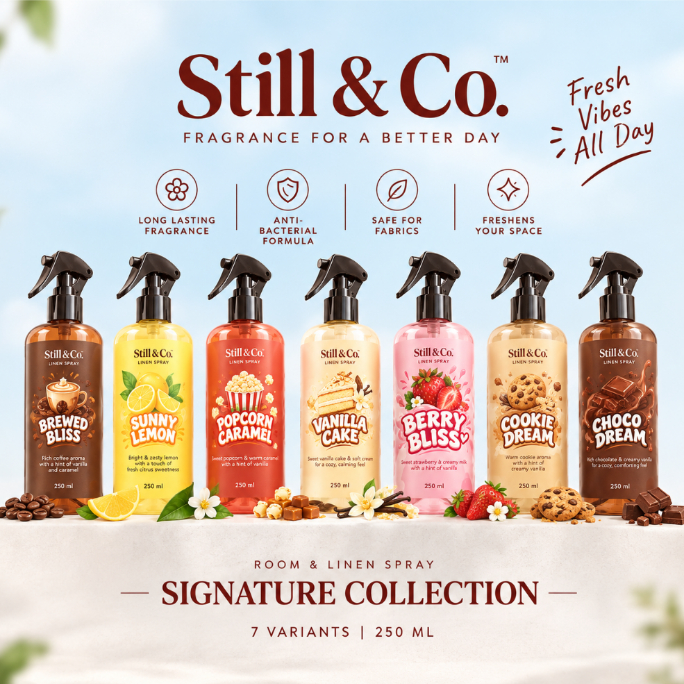 Still & Co. Premium Linen Spray 250ml - Pengharum Ruangan & Kain | Room Spray & Fabric Spray | Wangi