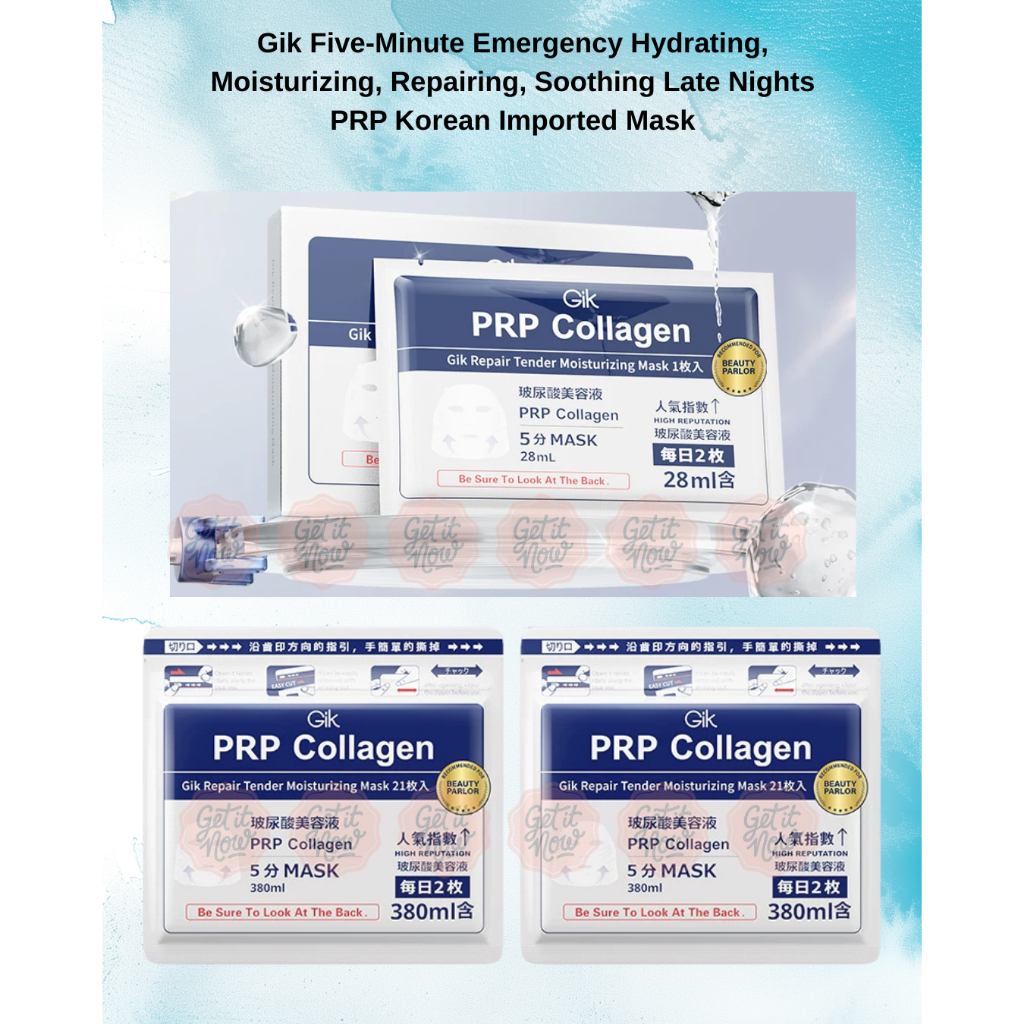 [OPEN PO] Gik PRP Masker Korea 5 Menit Emergency — Masker Wajah Hydrating Repairing Soothing Late Ni