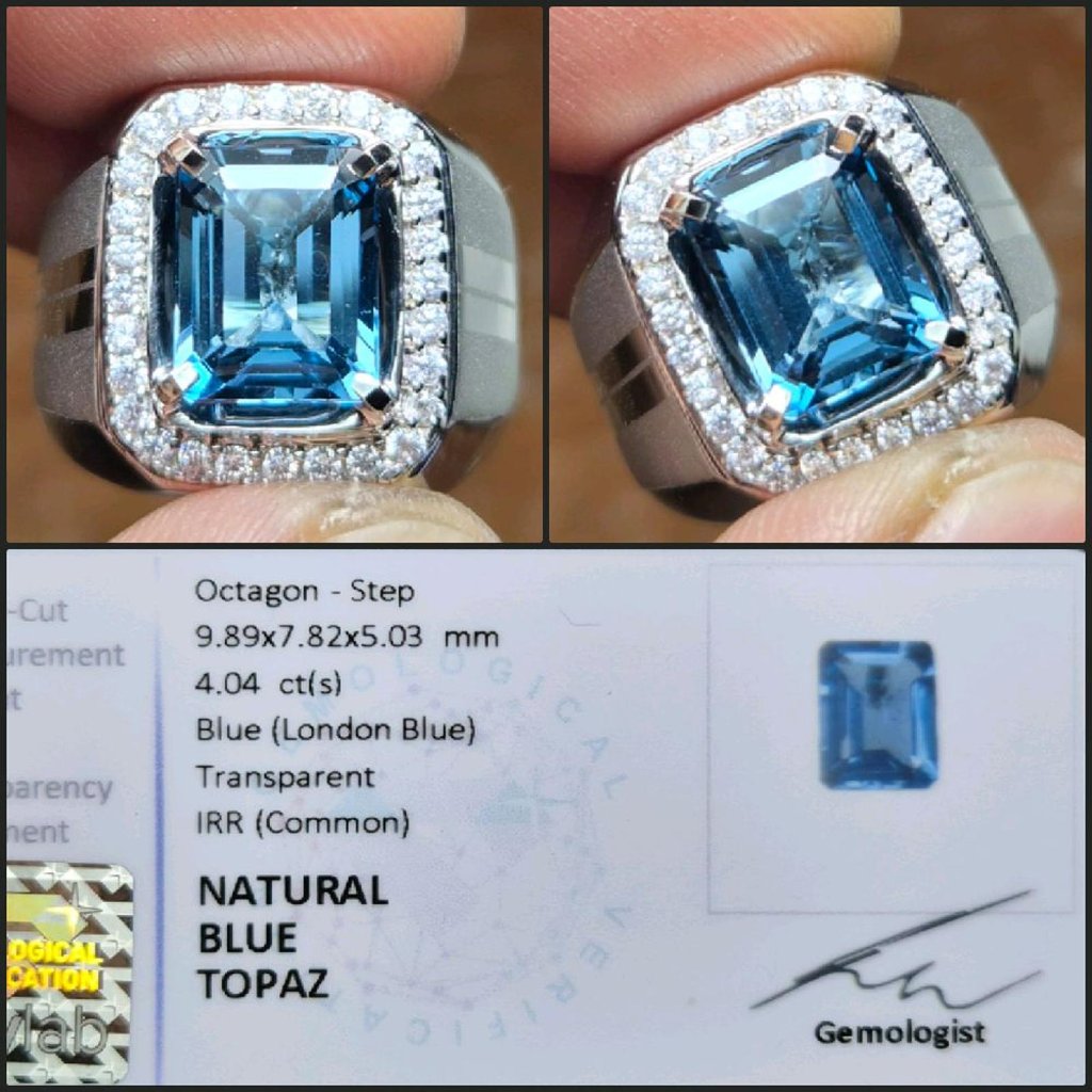 Natural Blue Topaz London Blue Color Crystal Clean Gems Batu Pemata Topas Biru Asli Garansi