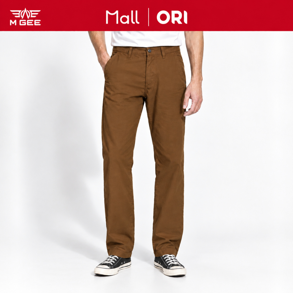 MGee Celana Chino Panjang Pria Chinos Regular Pant FORZA C043 Light Brown
