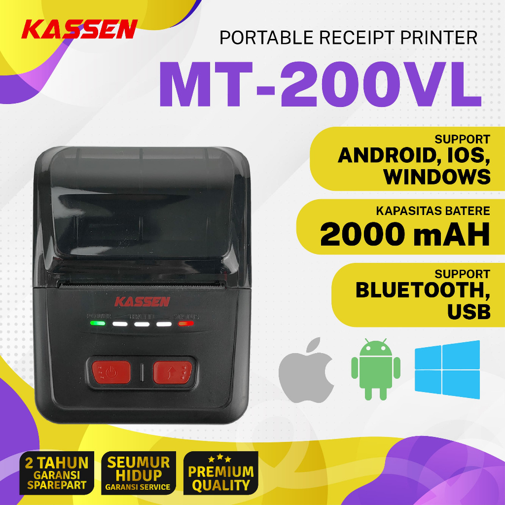 Printer Kassen MT-200 Bluetooth Thermal Android