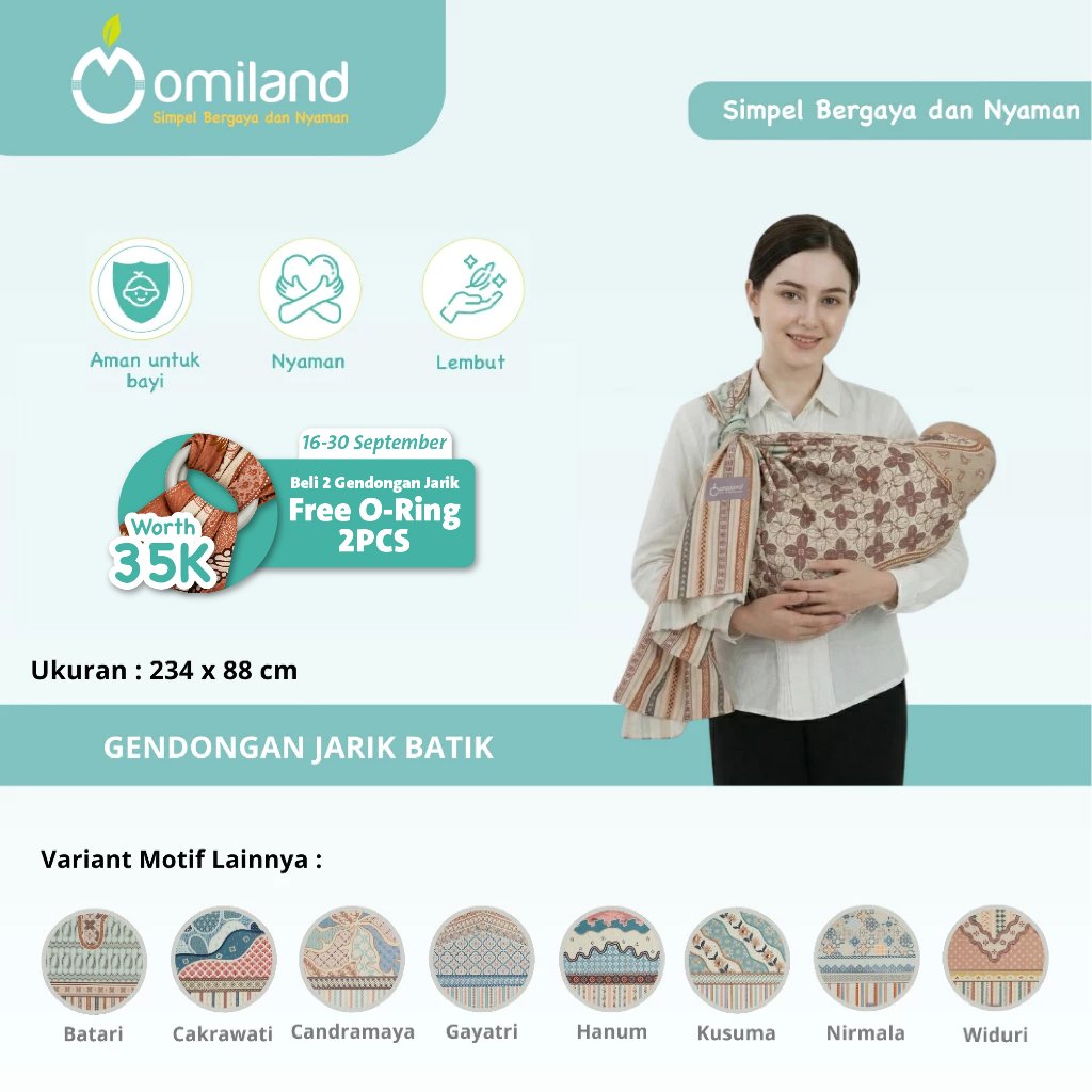Omiland Gendongan Jarik Heritage Series | Gendongan Bayi Nyaman & Aman