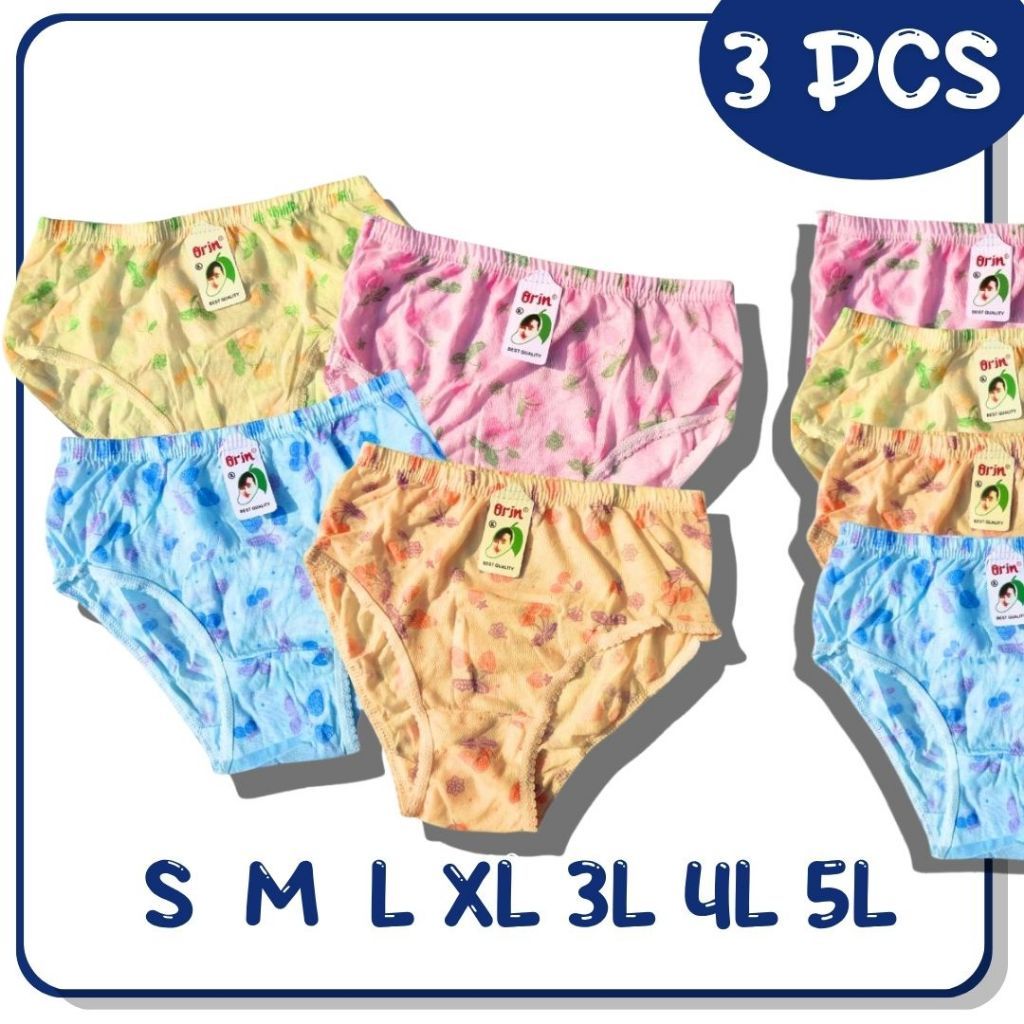 PAKET 3 PCS CD WANITA ORIN | CELANA DALAM WANITA  ORIN ANAK - DEWASA SIZE S - 5L  OEMAH DALEMAN99