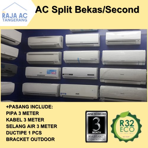 AC Split Bekas/Second FREE PASANG + AKSESORIS