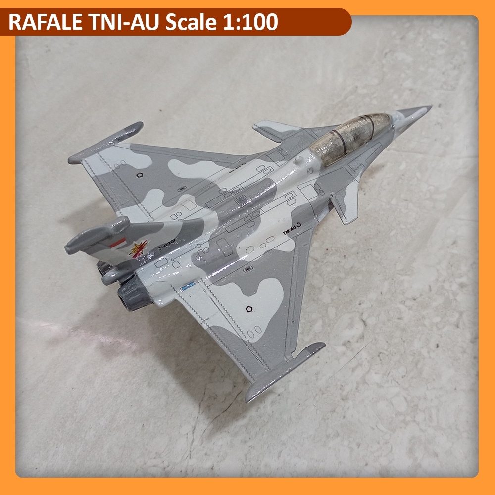 Miniatur Pesawat Rafale TNI-AU skala 1:100 full resin detail panel lines Dassault Rafale