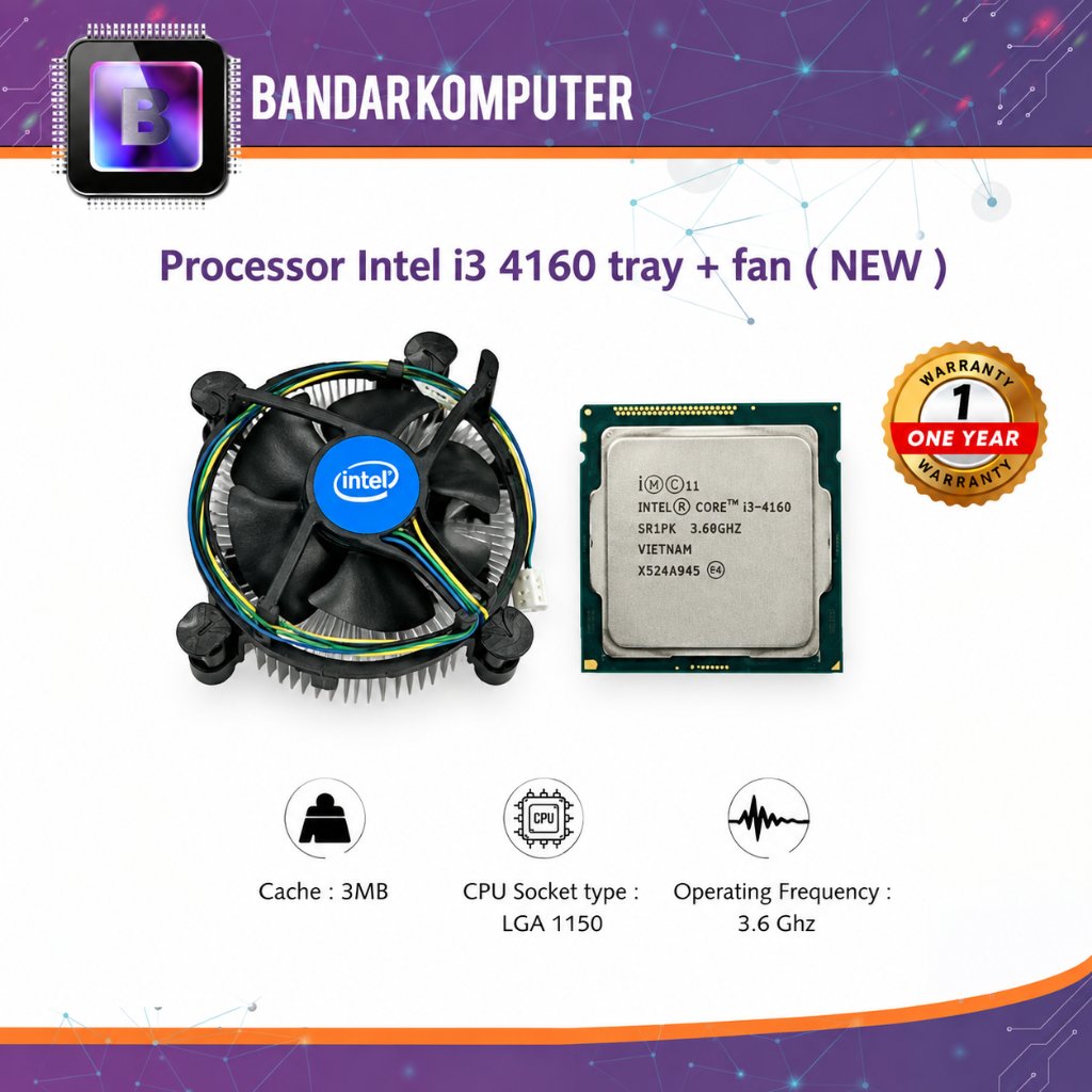 PROCESSOR INTEL i3 - 4160 TRAY + FAN  -- Socket 1150