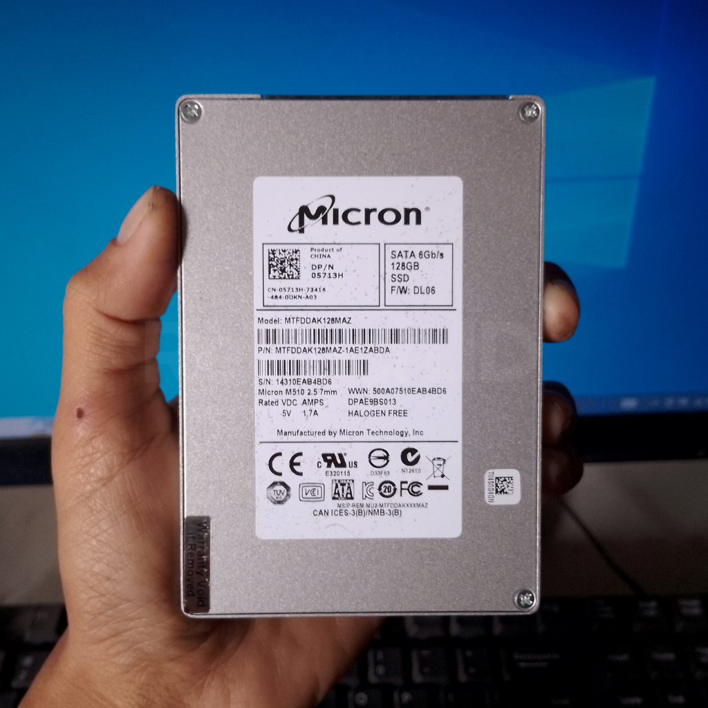 SSD Sata Micron 2.5 SSD 128GB Second Test Install Lancar