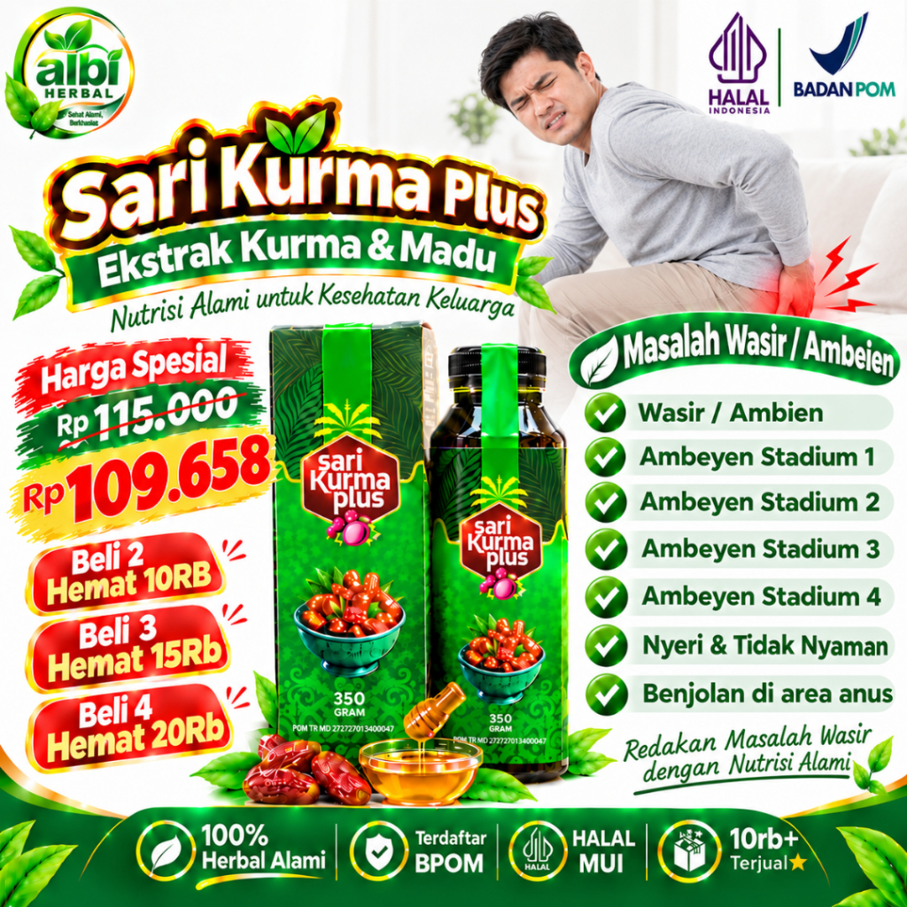 Sari Kurma Plus Madu Obat Wasir Ambien Atau Ambeyen Stadium 1 2 3 4 Herbal Aman Untuk Anak Dewasa Ib