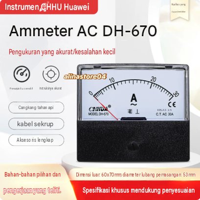 AL Voltmeter & Ammeter AC Analog DH-670 CHHU Huawei - Ampere Meter Panel Jarum