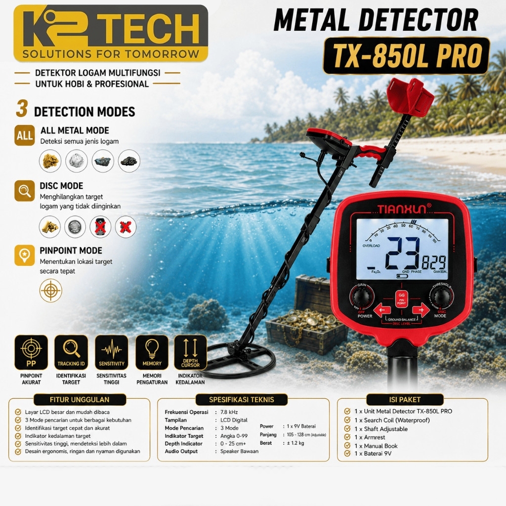 METAL DETECTOR TIANXUN TX850 ORIGINAL | ALAT PENCARI EMAS UNDERGROUND DETEKSI LOGAM GOLD SILVER AKUR