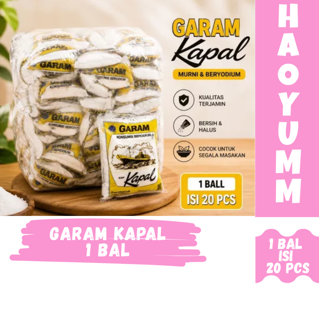 GARAM Cap Kapal 1 Bal 20 Pcs 250gr & 500gr Untuk Masakan Rasa Gurih Praktis [HAOYUMM]