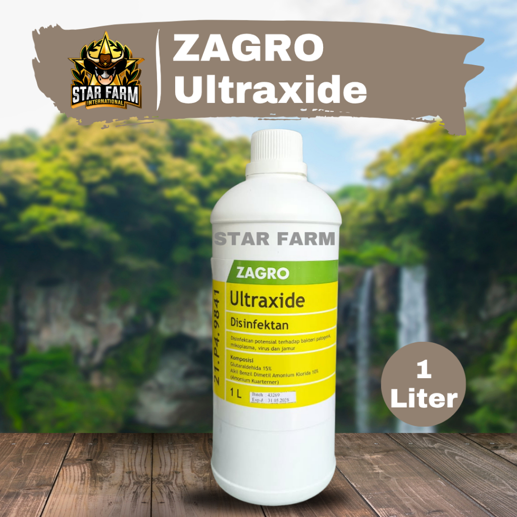 Zagro ultraxide 1 liter - disinfektan kandang glutaral - Star Farm