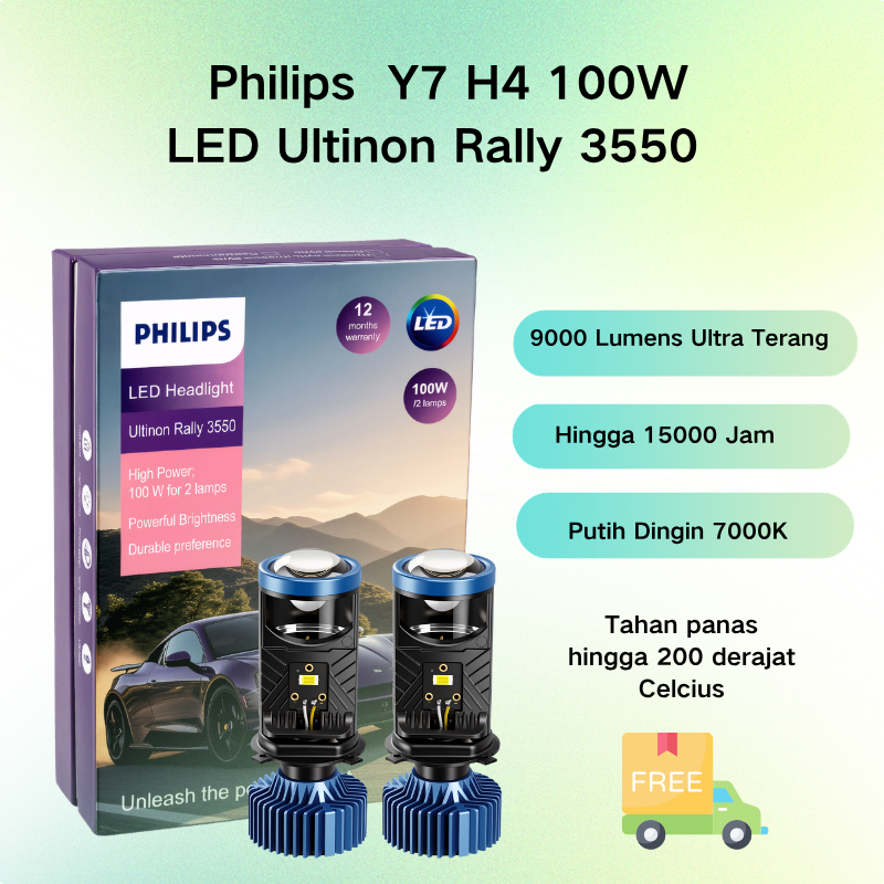 Philips lampu led h4 mobil biled h4 Depan Mobil 50 Watt Lampu Mobil Philips LED ULTINON RALLY 3550 1