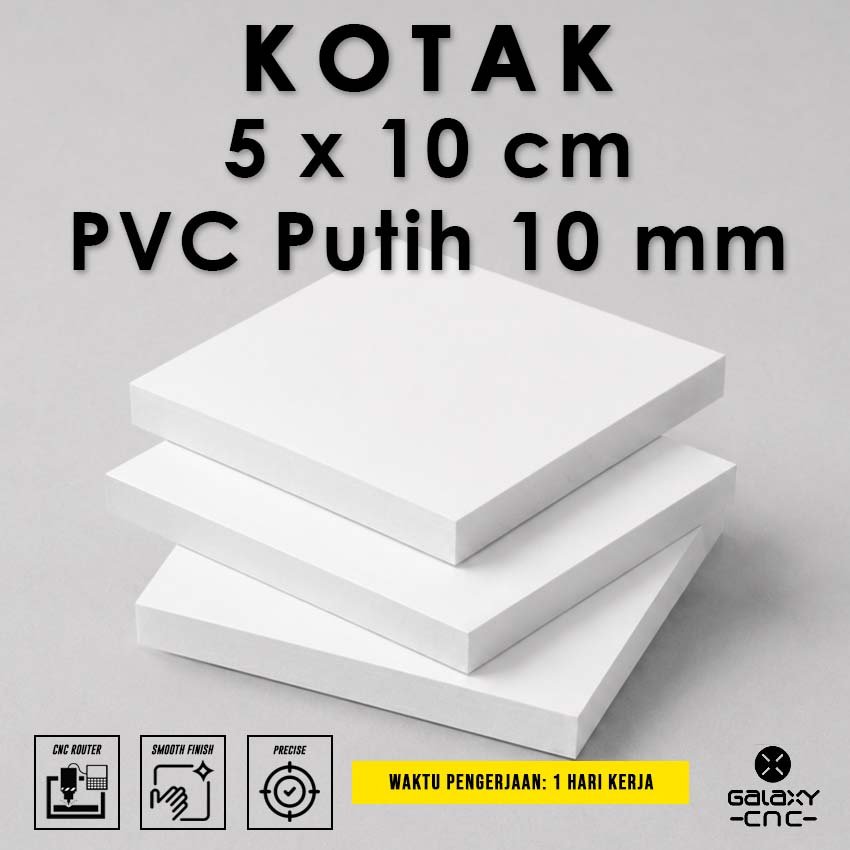 Kotak 5 x 10 cm - 10 mm - PVC Putih / PVC Foam Board 10 mm