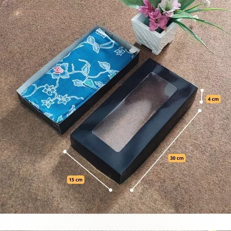 Box Packaging Kain Batik Warna Hitam