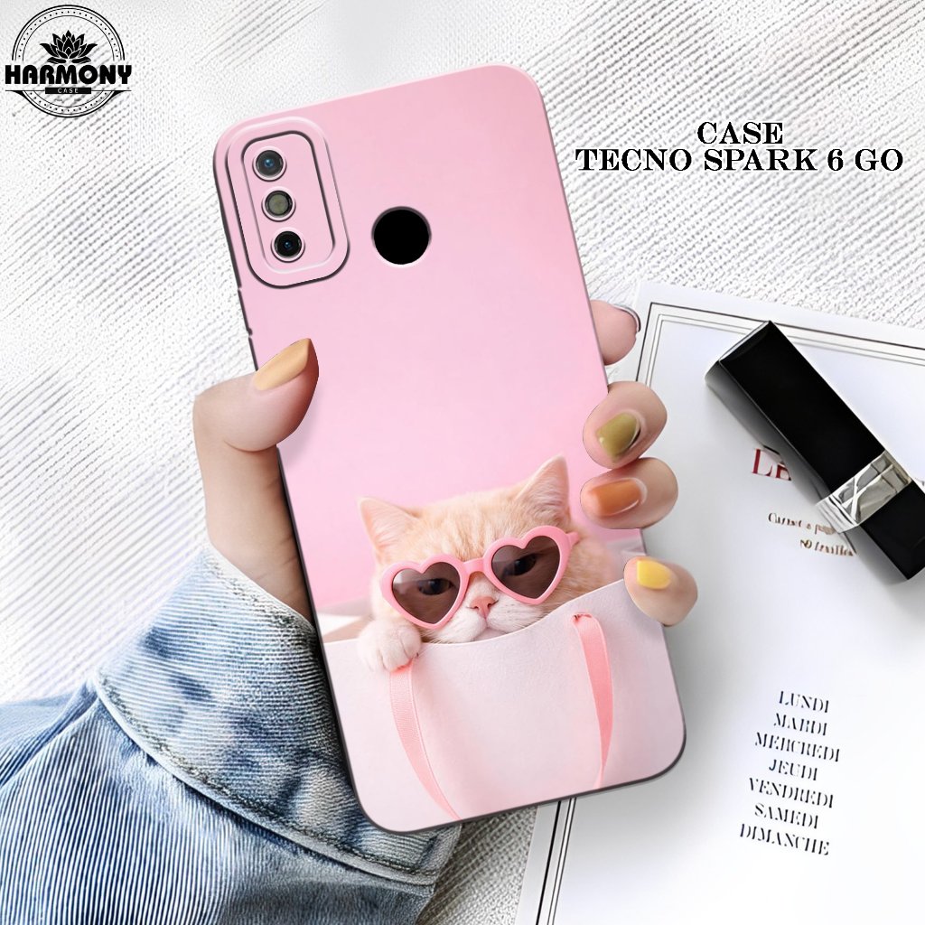 Case Tecno Spark 6 Go Terbaru- Fashion Case Kucing  - Softcase Tecno Spark 6 Go - Silikon Pro Camera