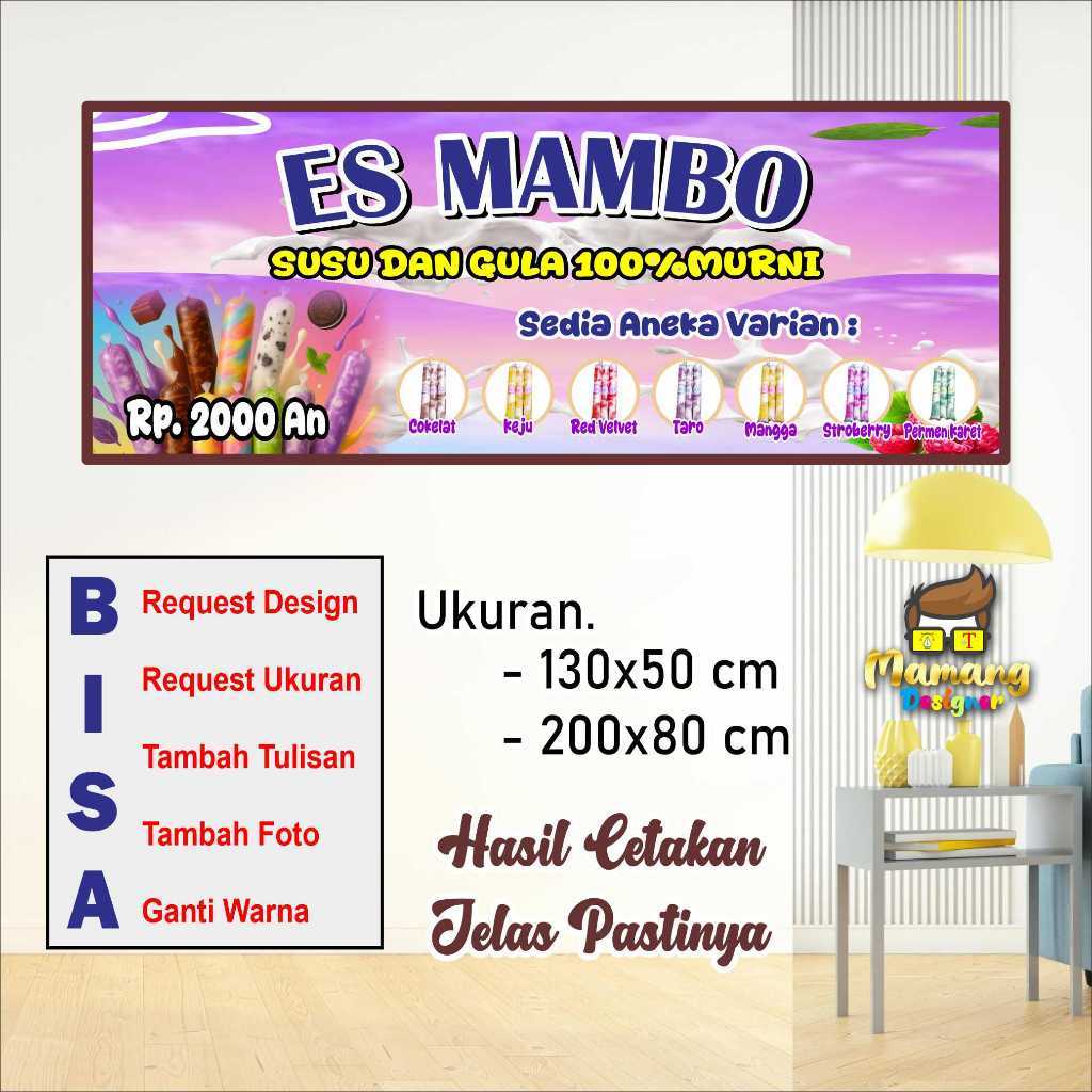 Spanduk Banner Nyamping Es Mambo Viral Keren Simple