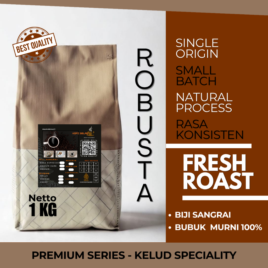 Kopi Robusta 1Kg Kelud Speciality - Premium Series