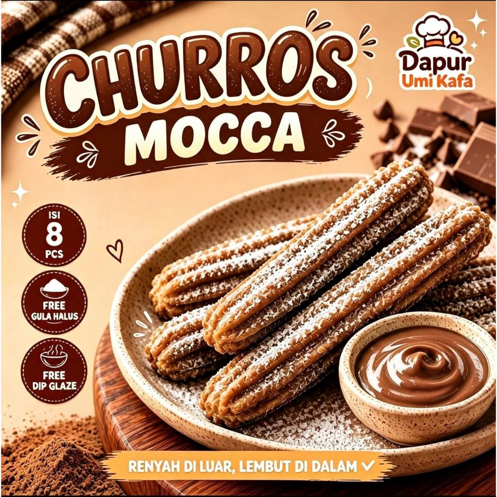 CHURROS FROZEN RASA MOCCA TINGGAL GORENG ISI 8 PCS