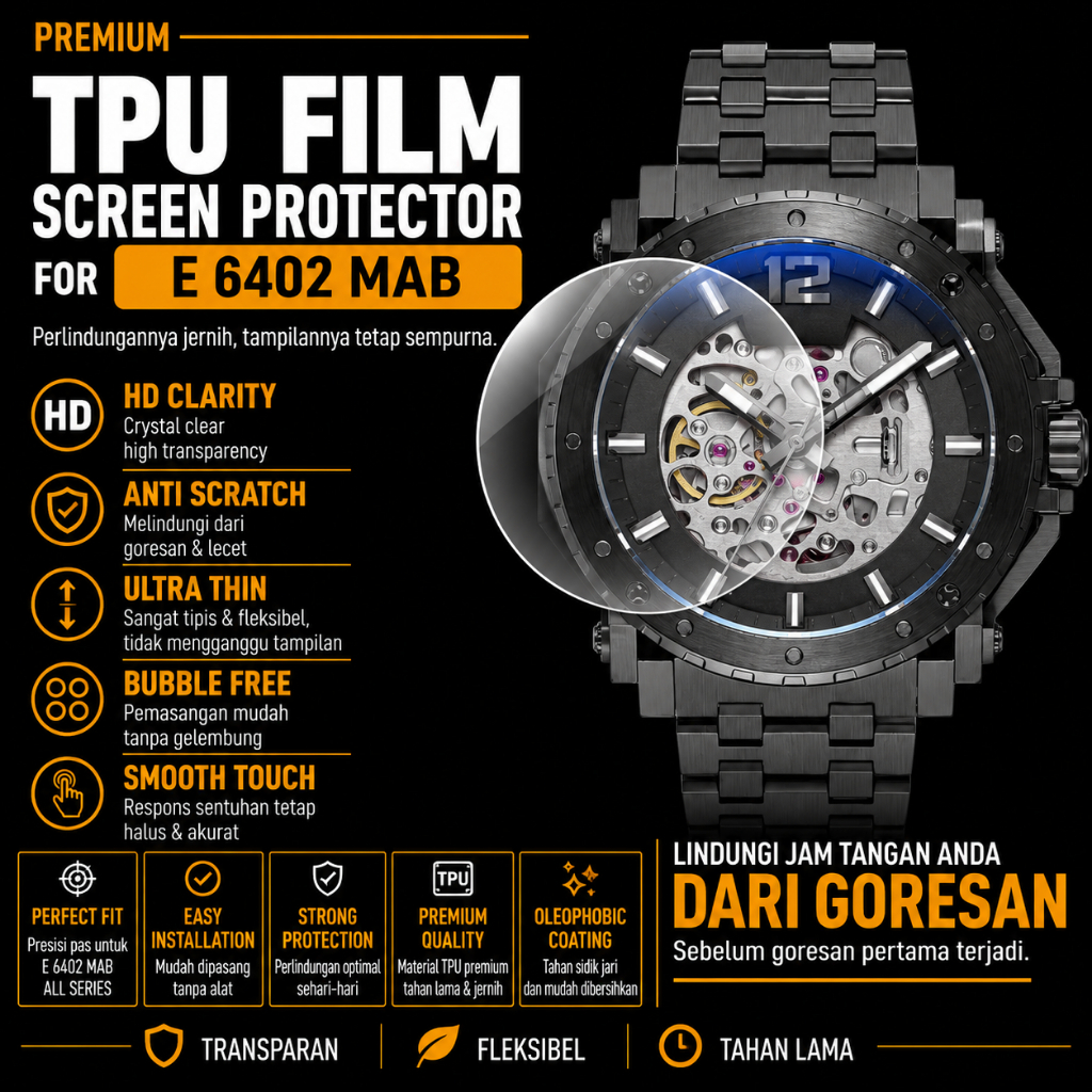 Anti Gores Expedition E 6402 MC EXF6402 SE 6402 Screen Protector Pelindung Kaca Jam Tangan