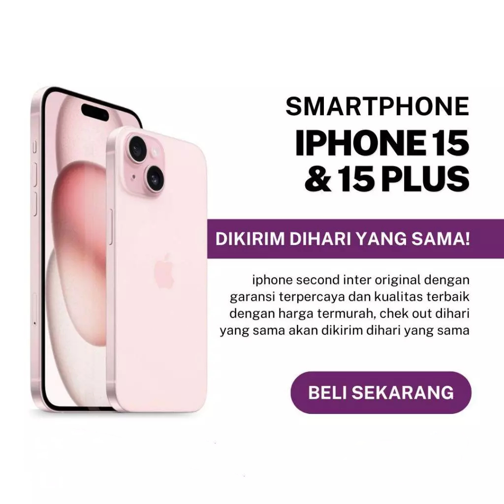 iPhone 15 iPhone 15 Plus 128GB Second Inter Original Fullset Mulus Bergaransi - Siap Kirim Hari Ini