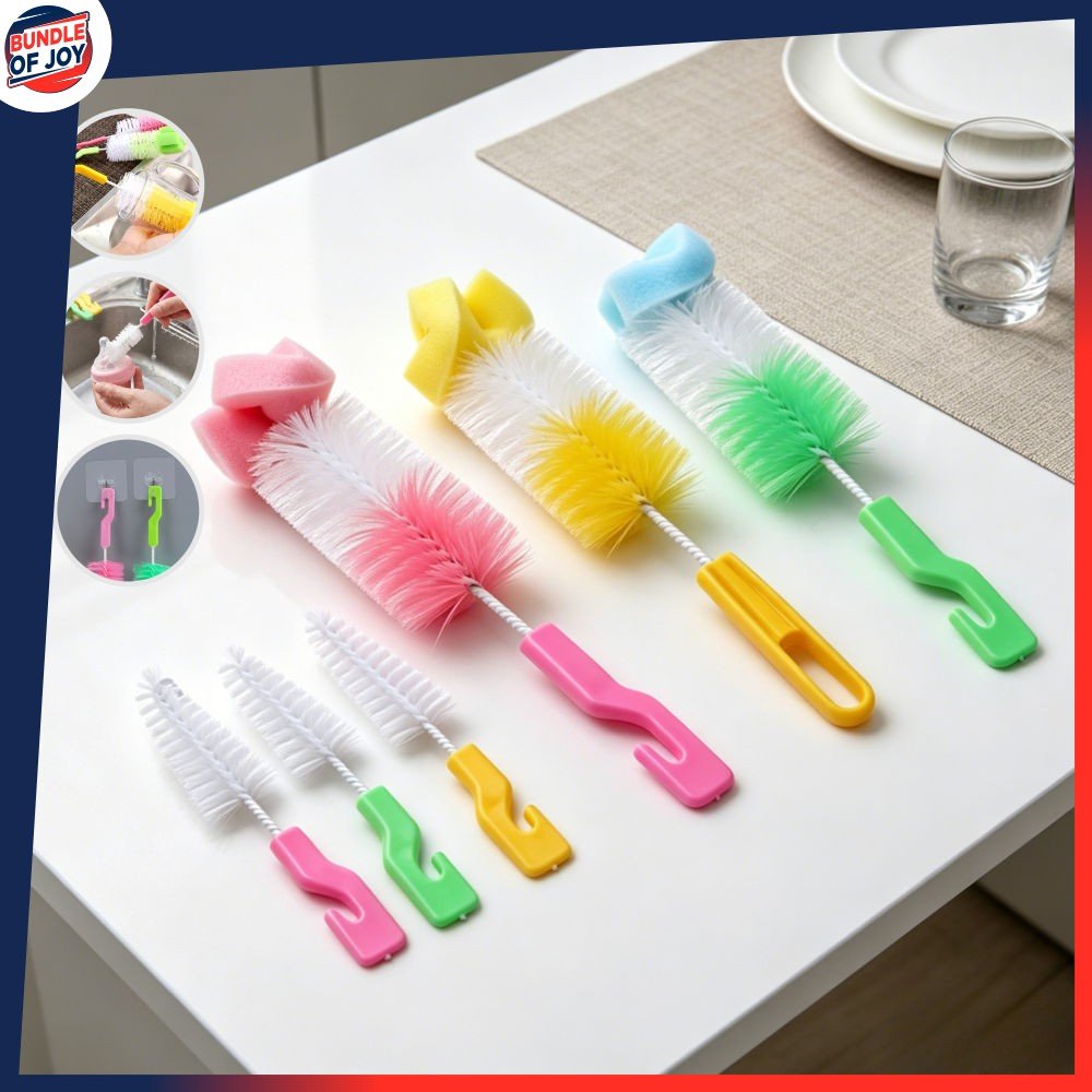 Sikat Botol Susu 2in1 Free Sikat Dot / Baby Bottle & Nipple Brush Pembersih Botol Susu Bayi Serbagun