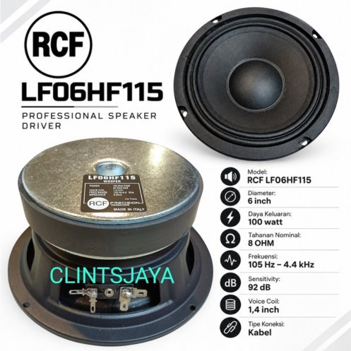 Komponen speaker woofer 6 inc RCF LF06HF115 coil 1,4 inc 100w