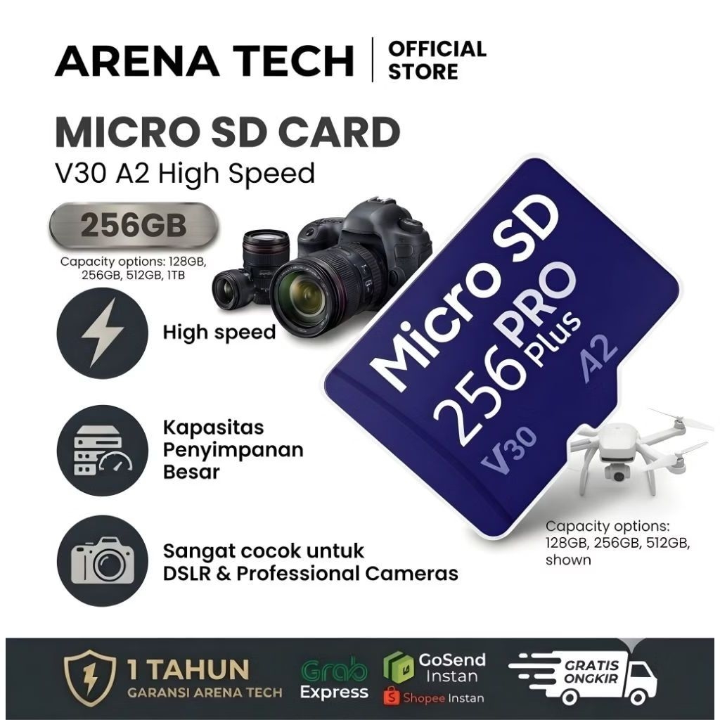 Kartu Memori SD Card Pro Plus 160Mb/s – 128GB / 256GB / 512GB / 1024GB – High Speed untuk kamera cct