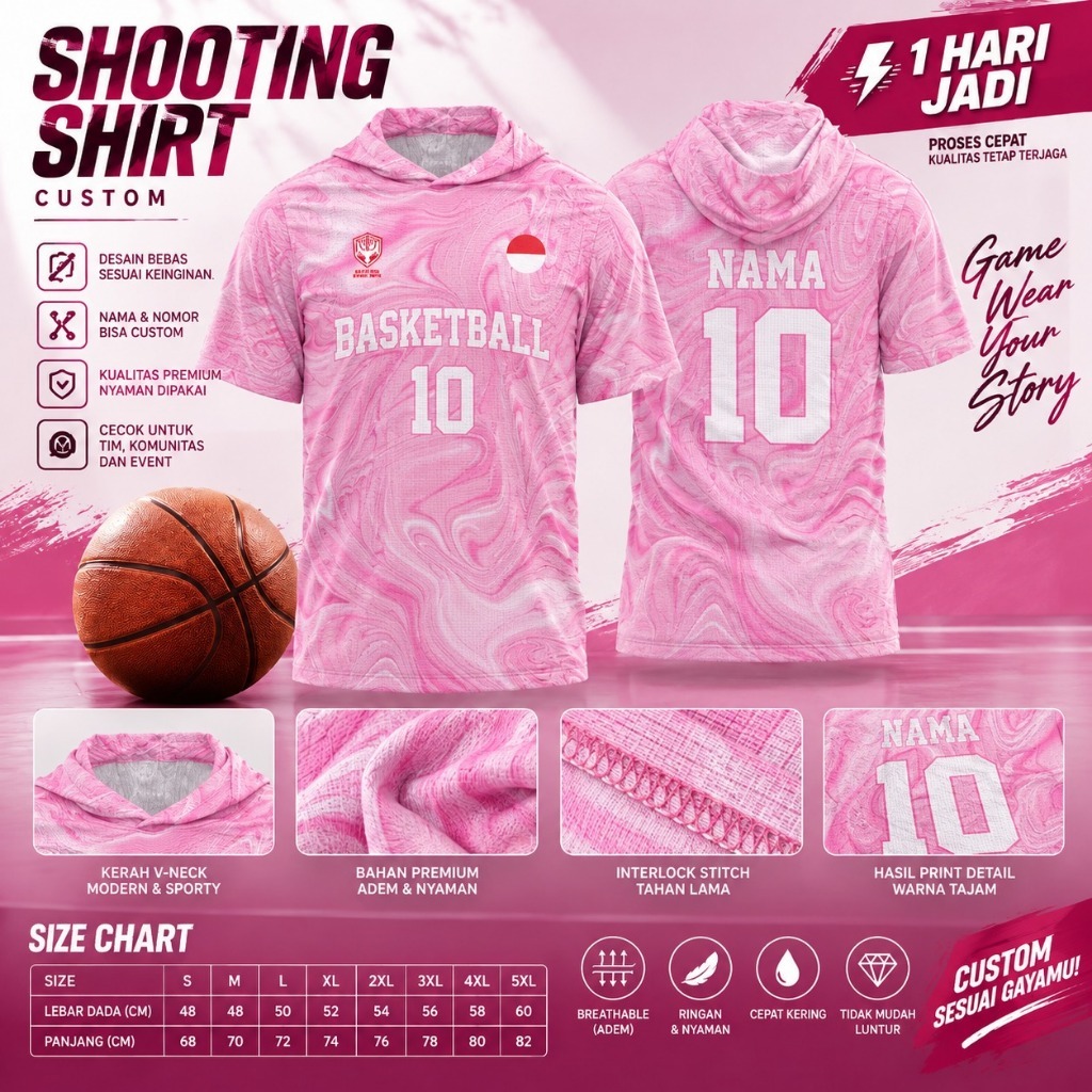 Jersey Shooting Shirt / hoodie / basket custom