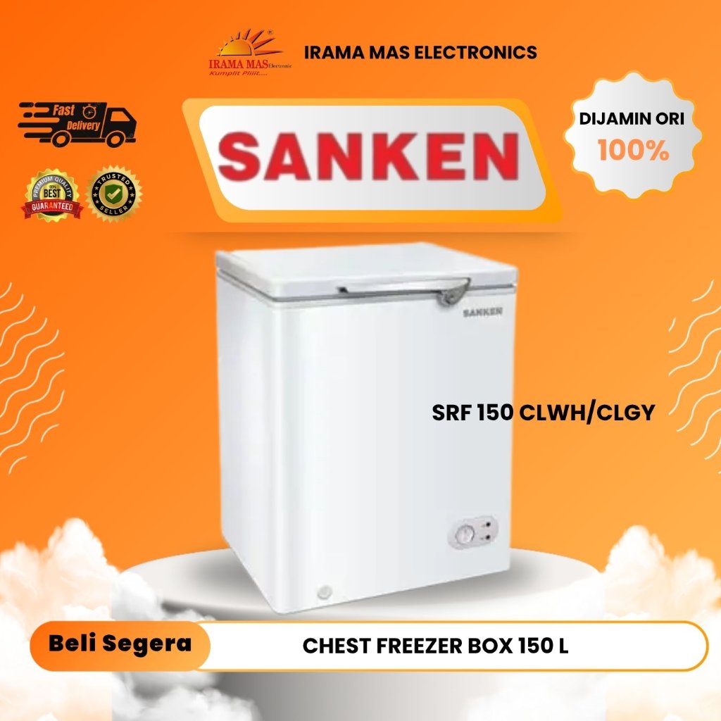 CHEST FREEZER SANKEN SRF 150 CLWH/CLGY | CHEST FREEZER BOX 150 L