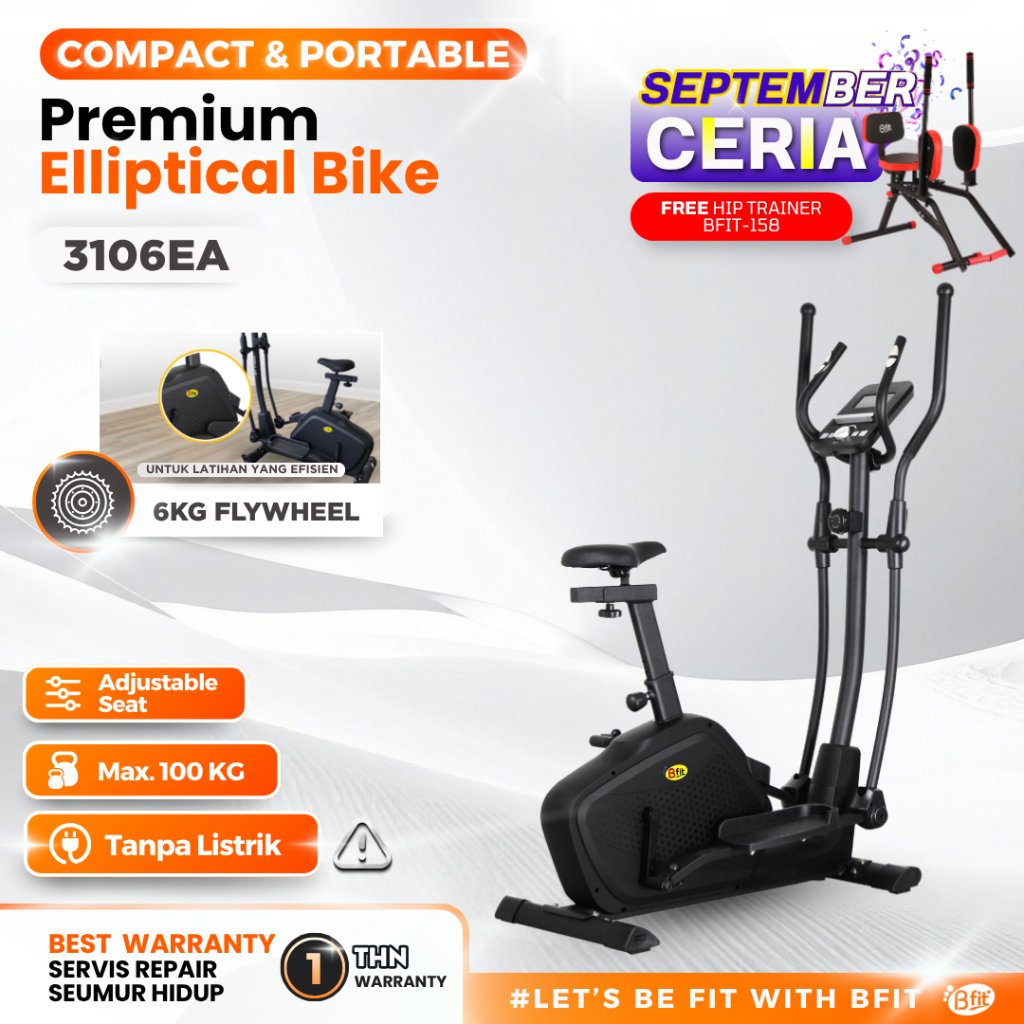 Sepeda Statis BFIT 3106EA Elliptical Bike Sepeda Olahraga Cardio Murah Portable Alat Fitness Gym