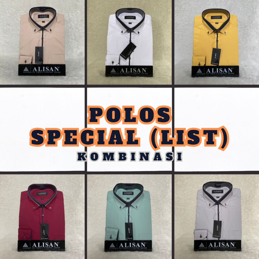 Kemeja Alisan Kombinasi Lengan Panjang Slim Fit Original Kemeja Pria Kantoran Kemeja Alisan  Formal