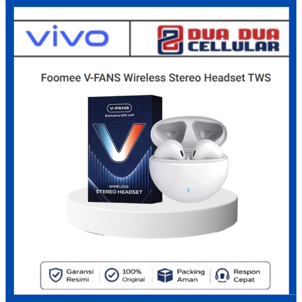 TWS V-FANS WIRELESS STEREO HEADSET EARBUDS ORIGINAL