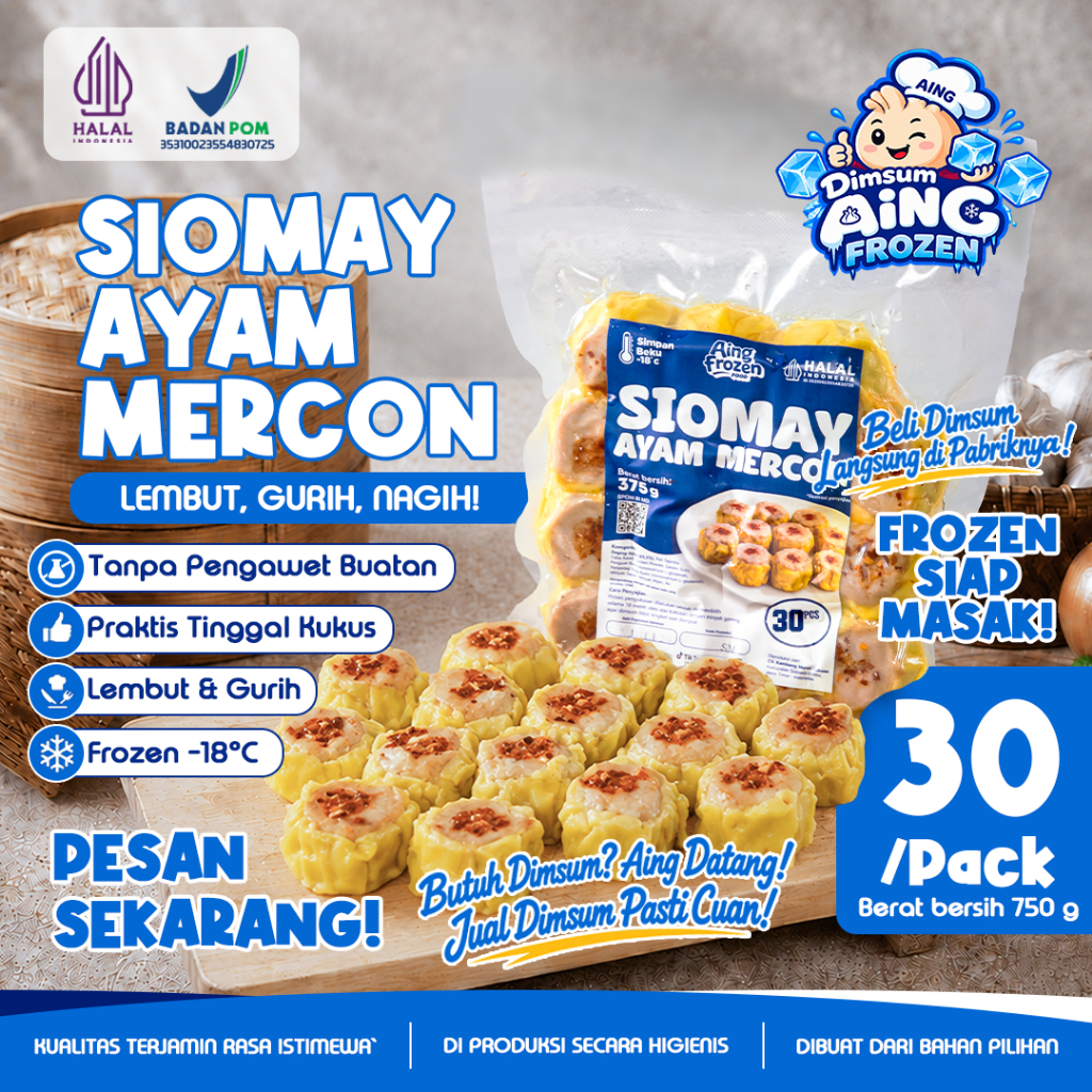 Dimsum Ayam Mercon Siomay Ayam Mercon Frozen Isi 30 Pcs Aing Frozen - Supplier Grosir Surabaya Halal