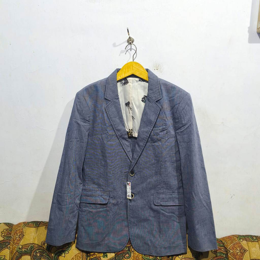 MIND BRIDGE - Casual Style Soft Blue Blazer [Jas Pria Biru Muda] Size M