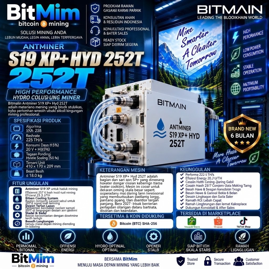 BITMAIN Antminer S19 XP+ Hyd 252T