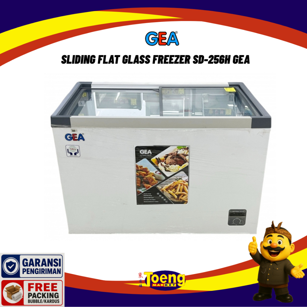 Freezer Pintu Kaca Sliding GEA - SLIDING FLAT GLASS FREEZER SD-256H GEA