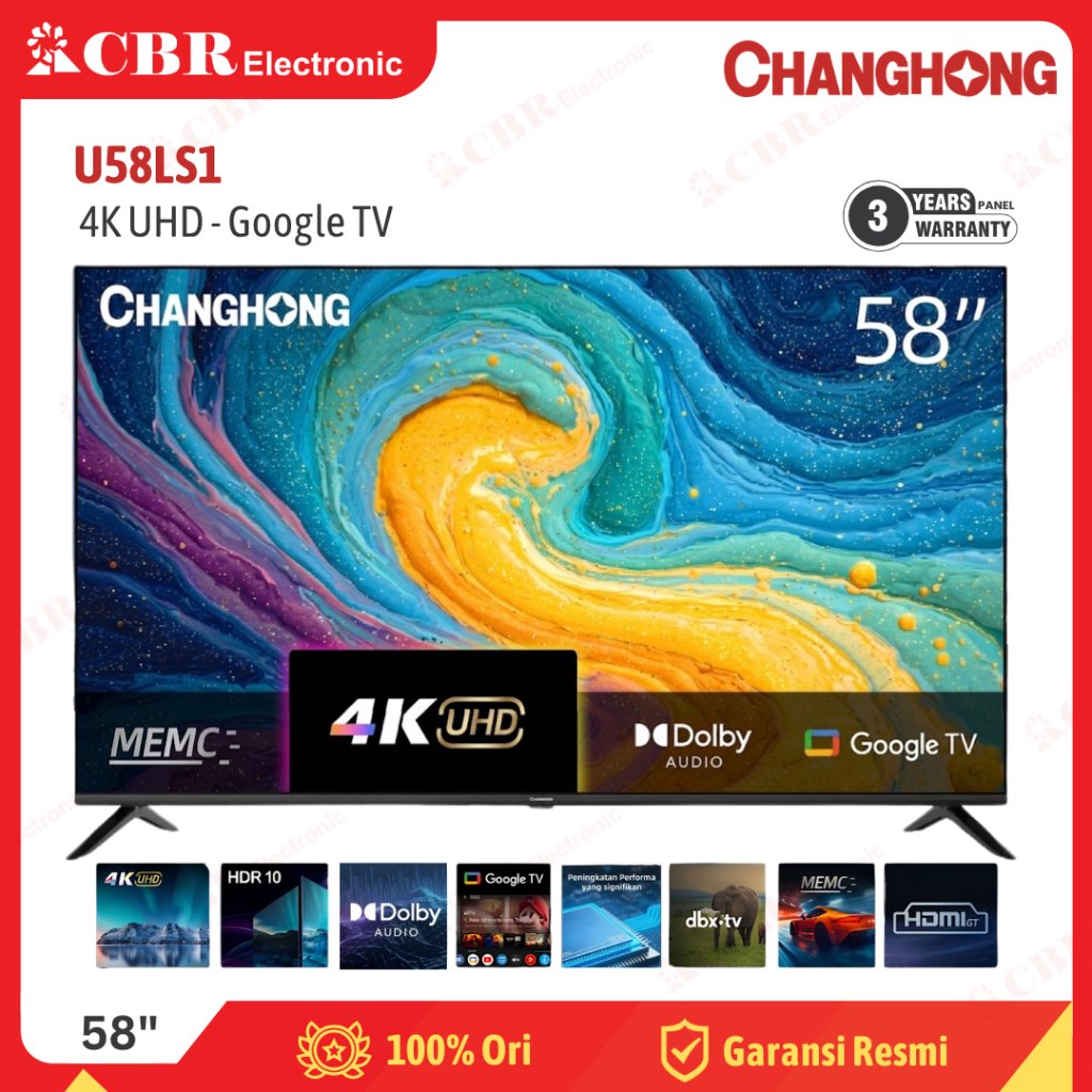 TV CHANGHONG 58 INCH U58LS1 ( 4K UHD – GOOGLE TV ) - BATAM