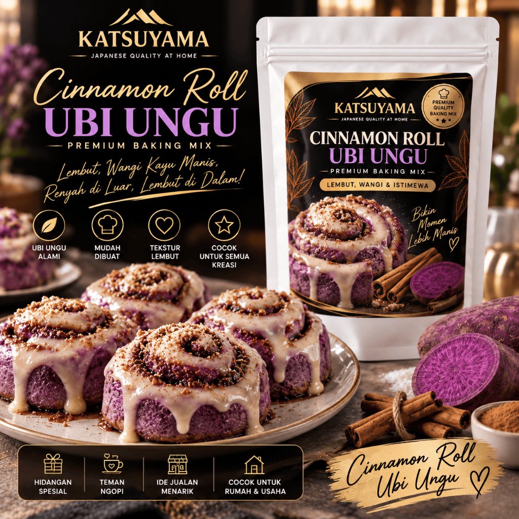 Katsuyama Cinamon Roll Premix Tepung Roti Gulung Ubi Unggu Campur Roti Baking Premium