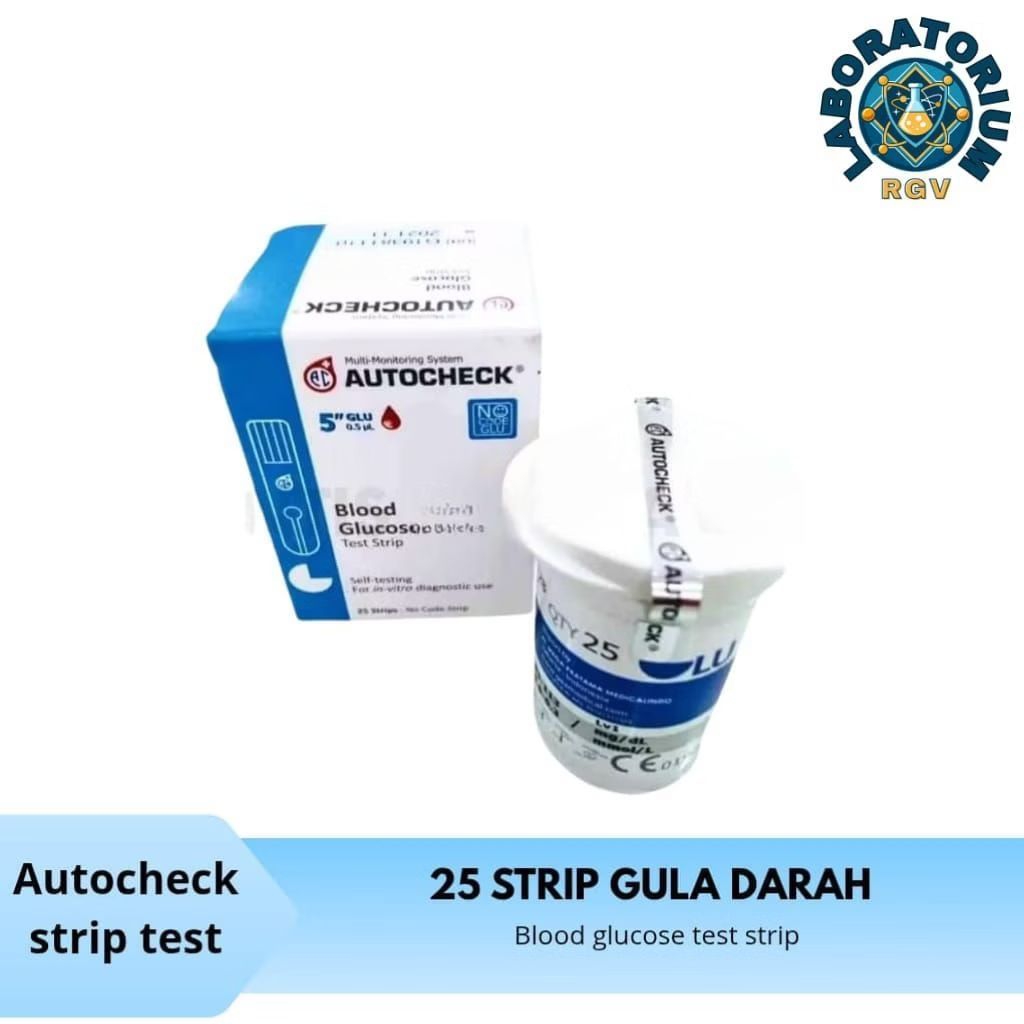 Autocheck Strip Refil Gula Darah 25 Strip | Stik Gula Darah Auto Check