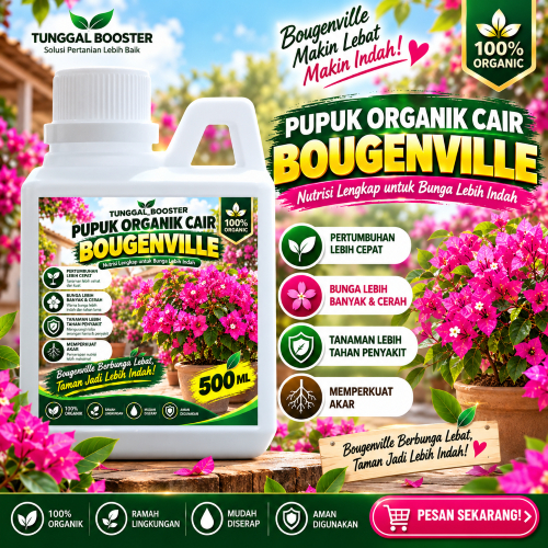 Pupuk Organik Cair Bunga Kertas Bougenville 1 Liter Pupuk Tanaman Hias Bunga Kertas Pupuk Bunga Leba
