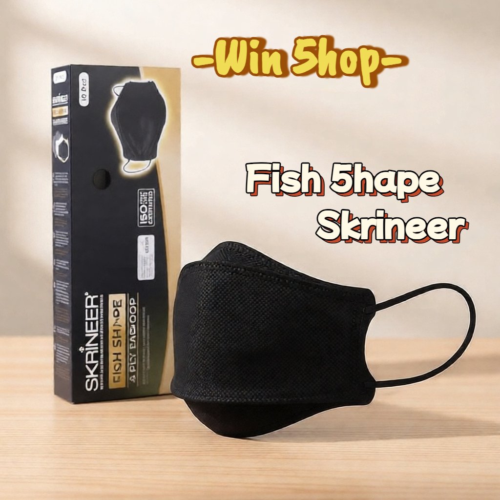 MASKER SKRINEER FISH SHAPE 4 PLY PROTECTION PUTIH ISI 10 pcs BFE 99%