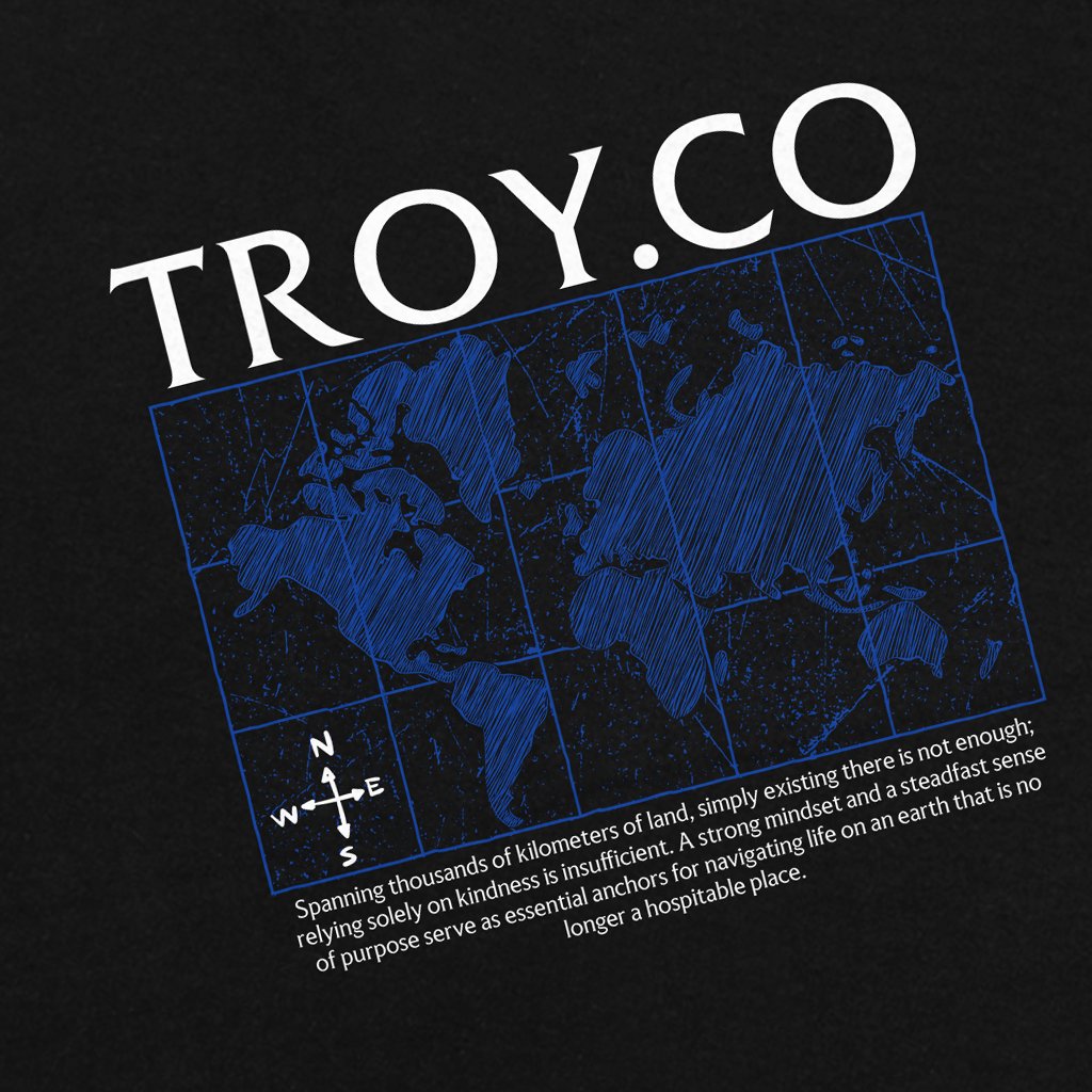 Troy Company T-Shirt Black Navigating - Kaos Pria Lengan Pendek Hitam MTD 3726