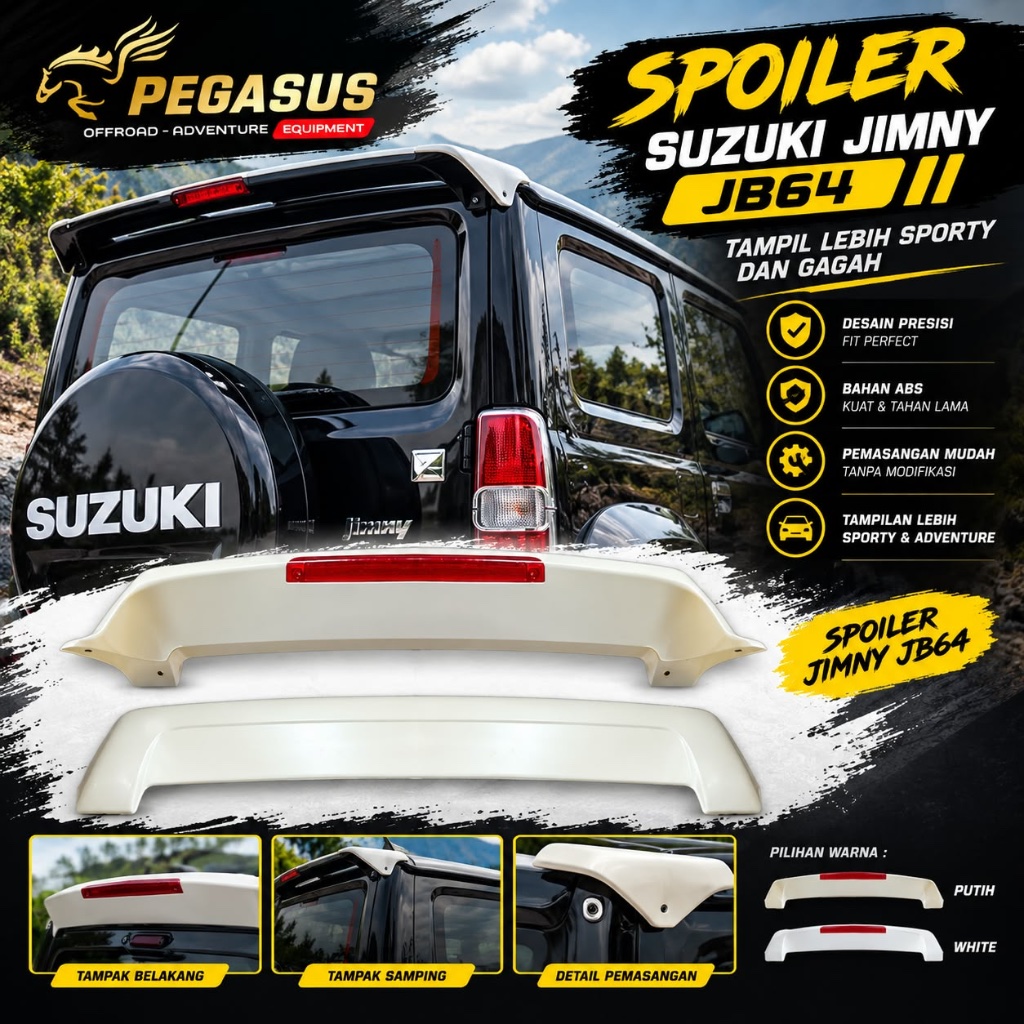 PROMO Spoiler Belakang Mobil Calya/Sigra BAHAN ABS PLASTIK SPOILER WITH LAMP Hitam COD