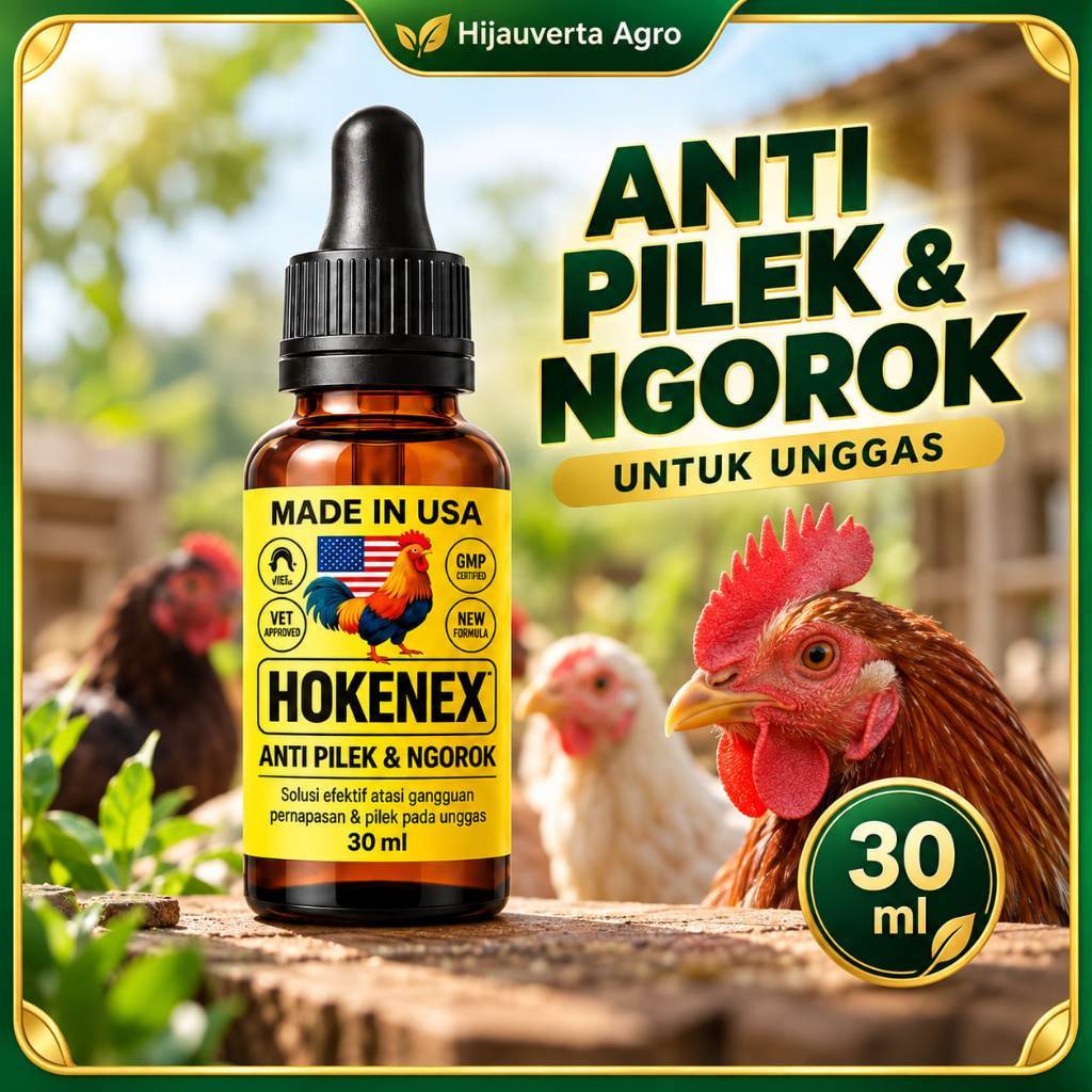 Obat Ayam Ngorok Pilek HOKENEX 30ml Anti Pilek Ngorok Gangguan Pernapasan Unggas