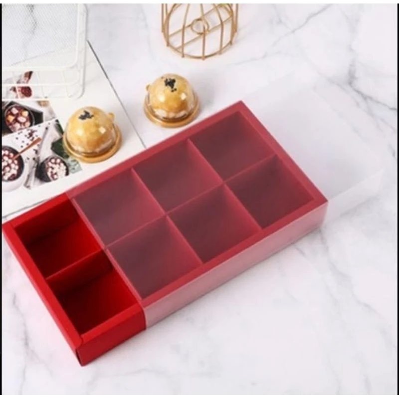 Box Kotak kue Natal isi 8 Dus Sliding Kotak hampers Coklat natal lebaran Box Bolu Brownies sekat 8 B