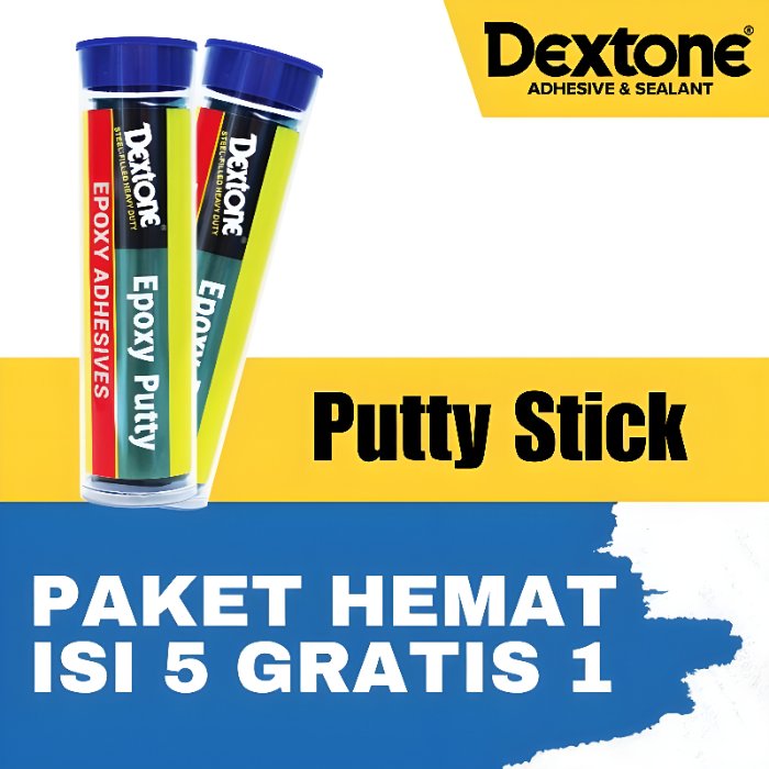 Pentlistore - Isi 5 Gratis 1 Dextone Lem Besi Epoxy Putty Stick General 56Gr Lem Porting Knalpot
